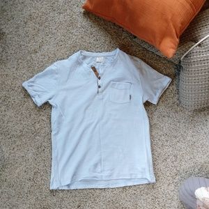 Zara boys blue and leather shirt